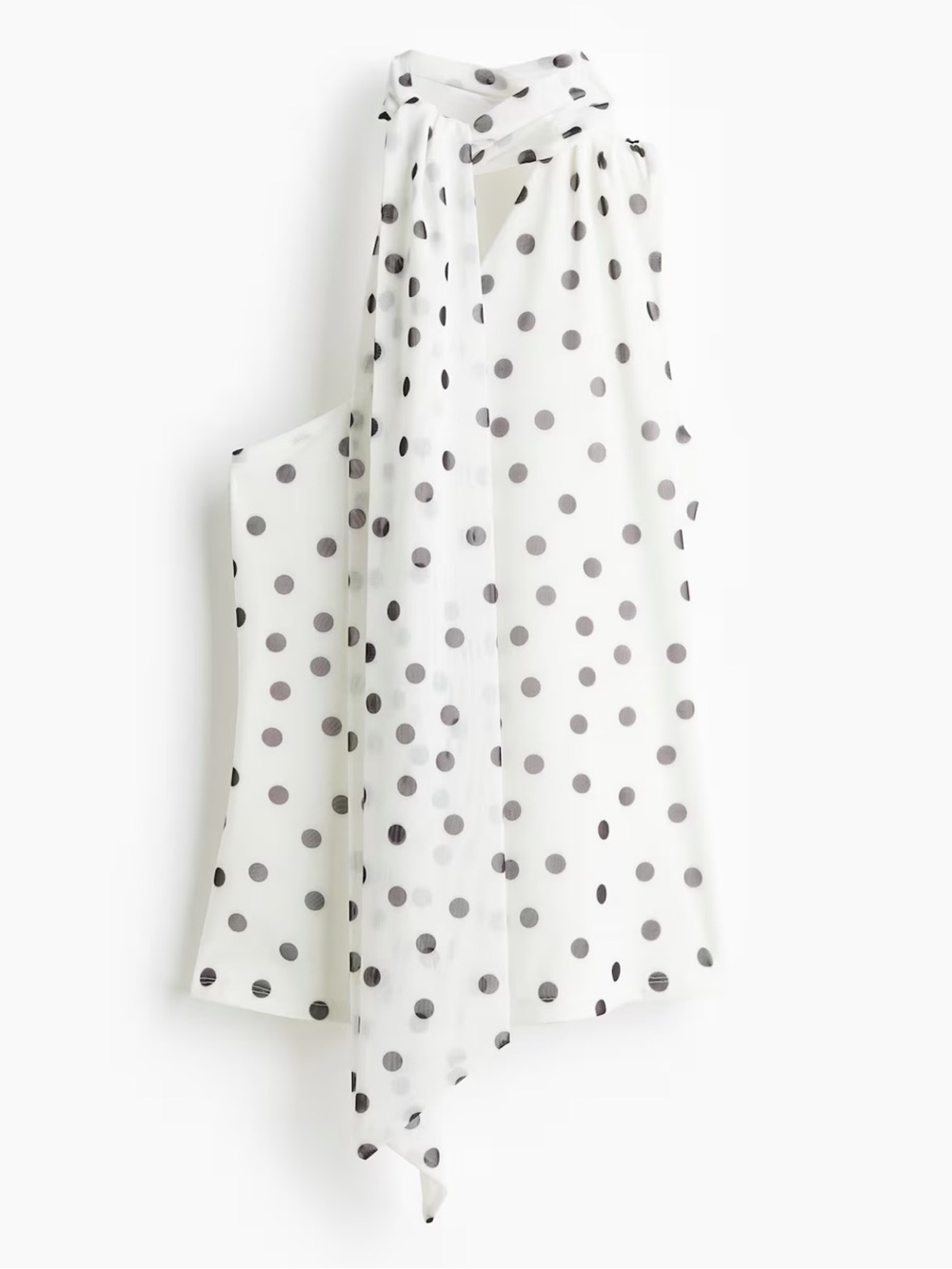 H&M • One Shoulder Mesh Polka Dot Top with Versatile Neck Tie • NWOT